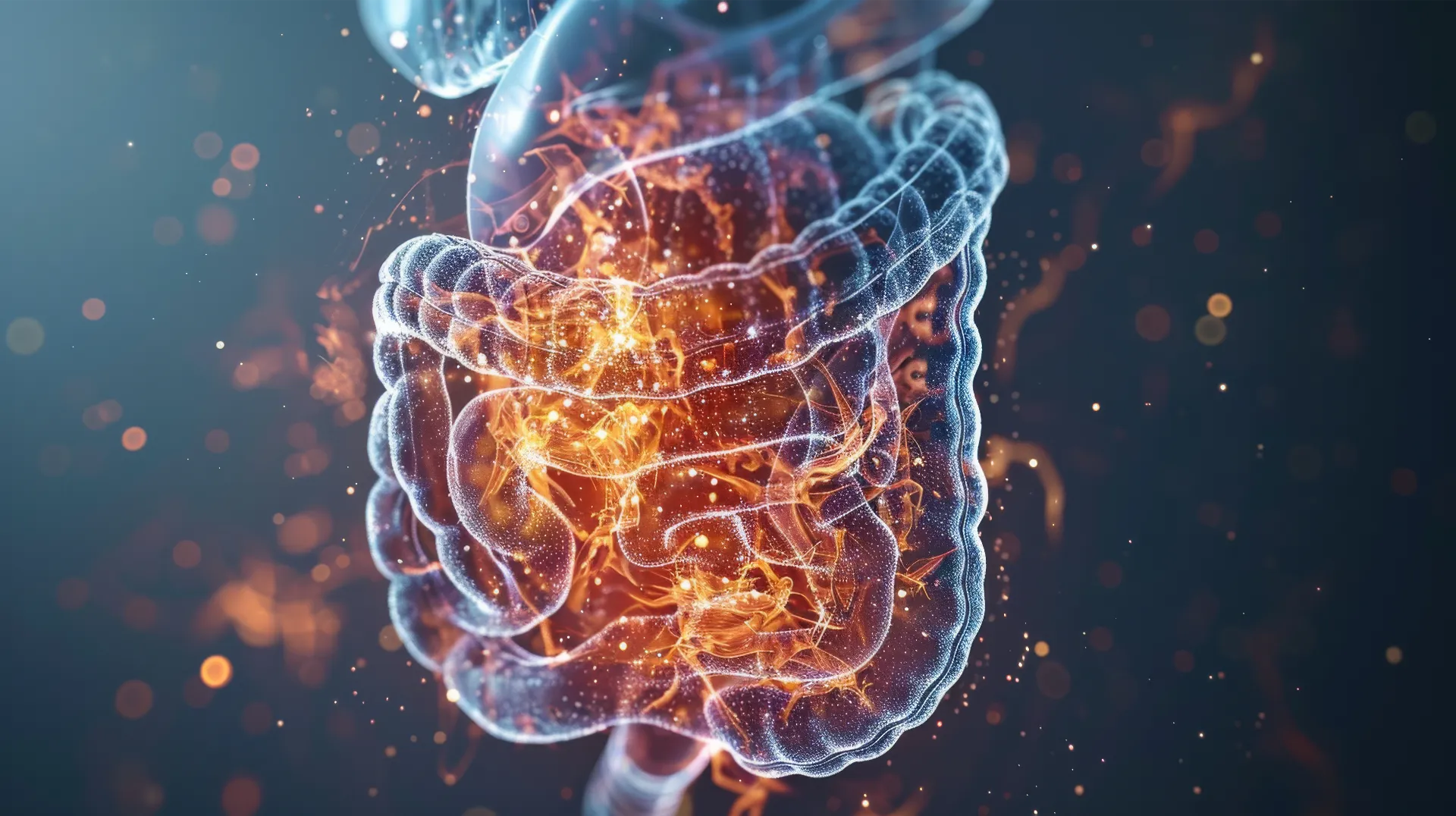 3D hologram of a detailed human stomach for medical and educational purposes