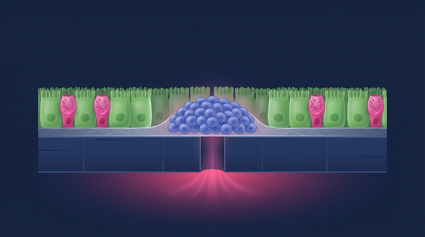 RepliGut Crypt architecture with a stem cell zone over a microhole scaffold