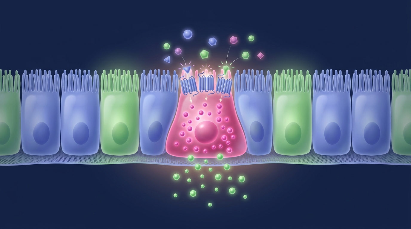 Human in vitro GLP-1 model showing an enteroendocrine L-cell secreting hormone